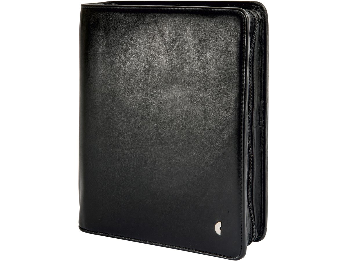 CHRONOPLAN Classeur à anneaux Mobil 50102Z.26 Cuir de buf nappa noir A5 (4004182501023)