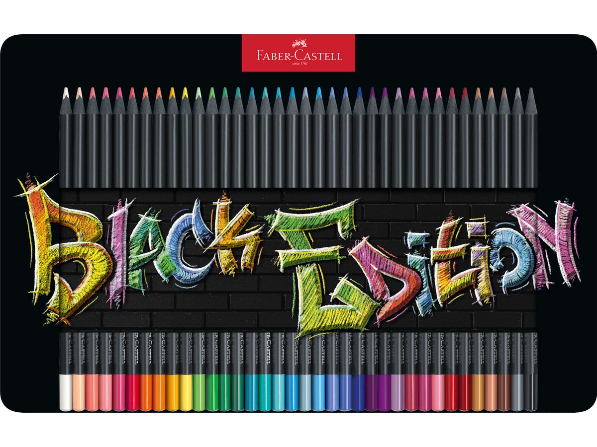 FABER-CASTELL Matite Black Edition 116437 36 colori, astuccio metallico (4005401164371)