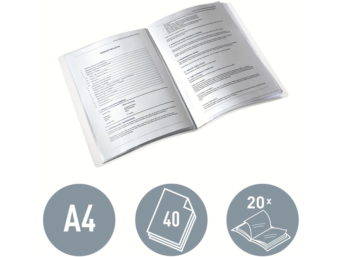 LEITZ Livre présentation WOW PP A4 4631-00-26 rouge 20 pochettes (4002432135127)