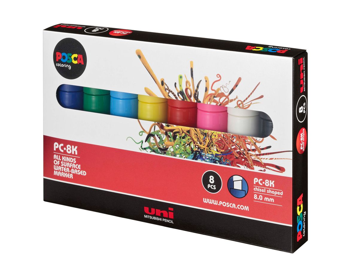 POSCA Marker 8mm PC-8K 8P 8 colori ass. 8 pezzi (4902778974711)