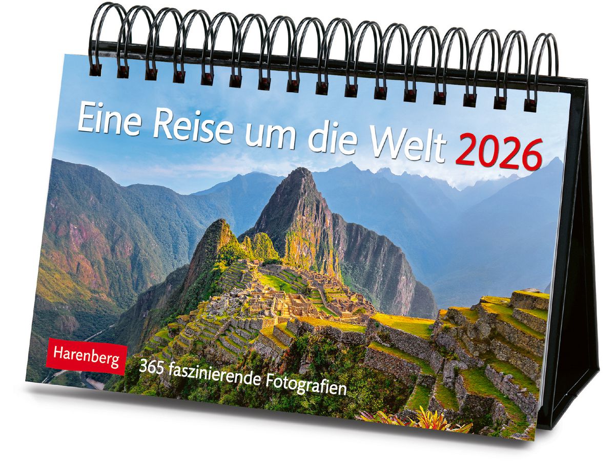 HARENBERG Calendrier de bureau 2026 2763900+26 Reise um die Welt DE 23x17cm (9783840036118)