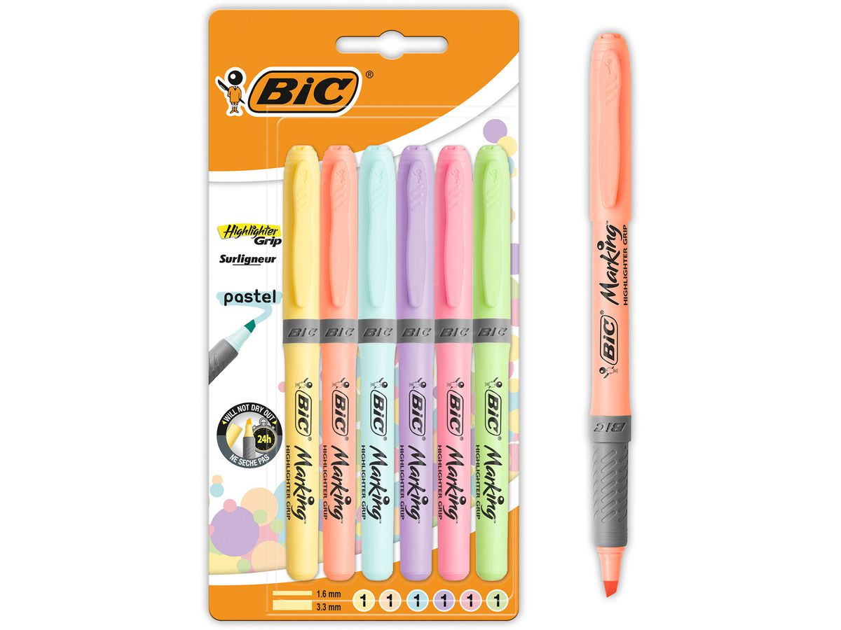 BIC Textmarker Pastel 992561 6 Farben ass. (3086123593725)