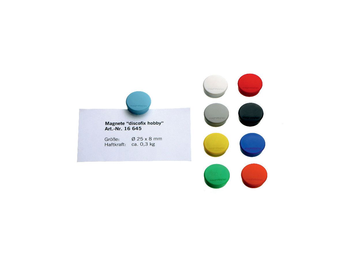 MAGNETOPLAN Haltemagnete Hobby 16645606 rot, Blister 6 Stk. (4013695014012)