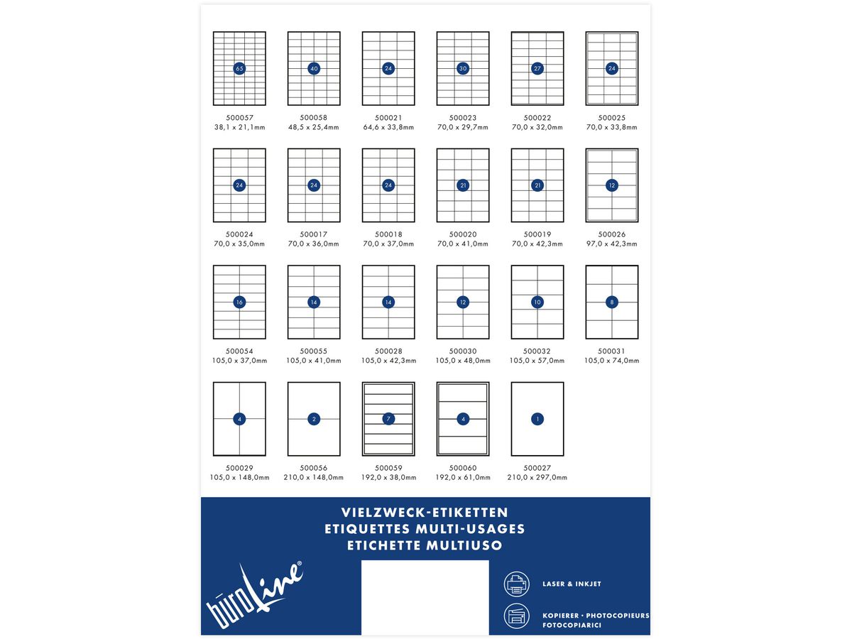 BÜROLINE Etiketten 105x148mm 500029 weiss 400 Stück (7612532011657)