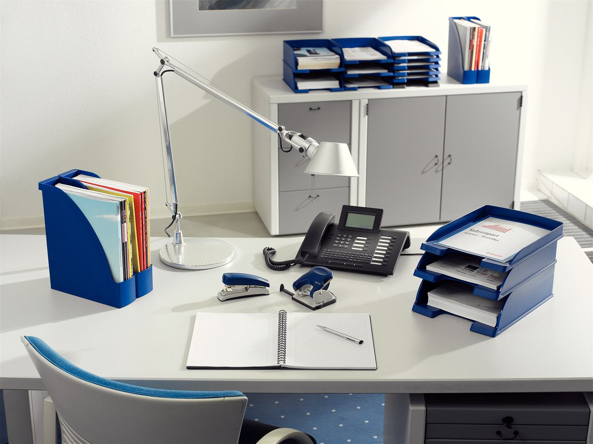 LEITZ Corbeille courrier Jumbo+ A4 52330035 bleu (4002432370894)