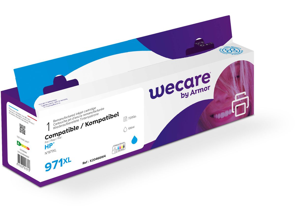 WECARE Inchiostro 971XL rebuilt C CN626AEWE p. HP OJ Pro X451 106ml (8715057013713)