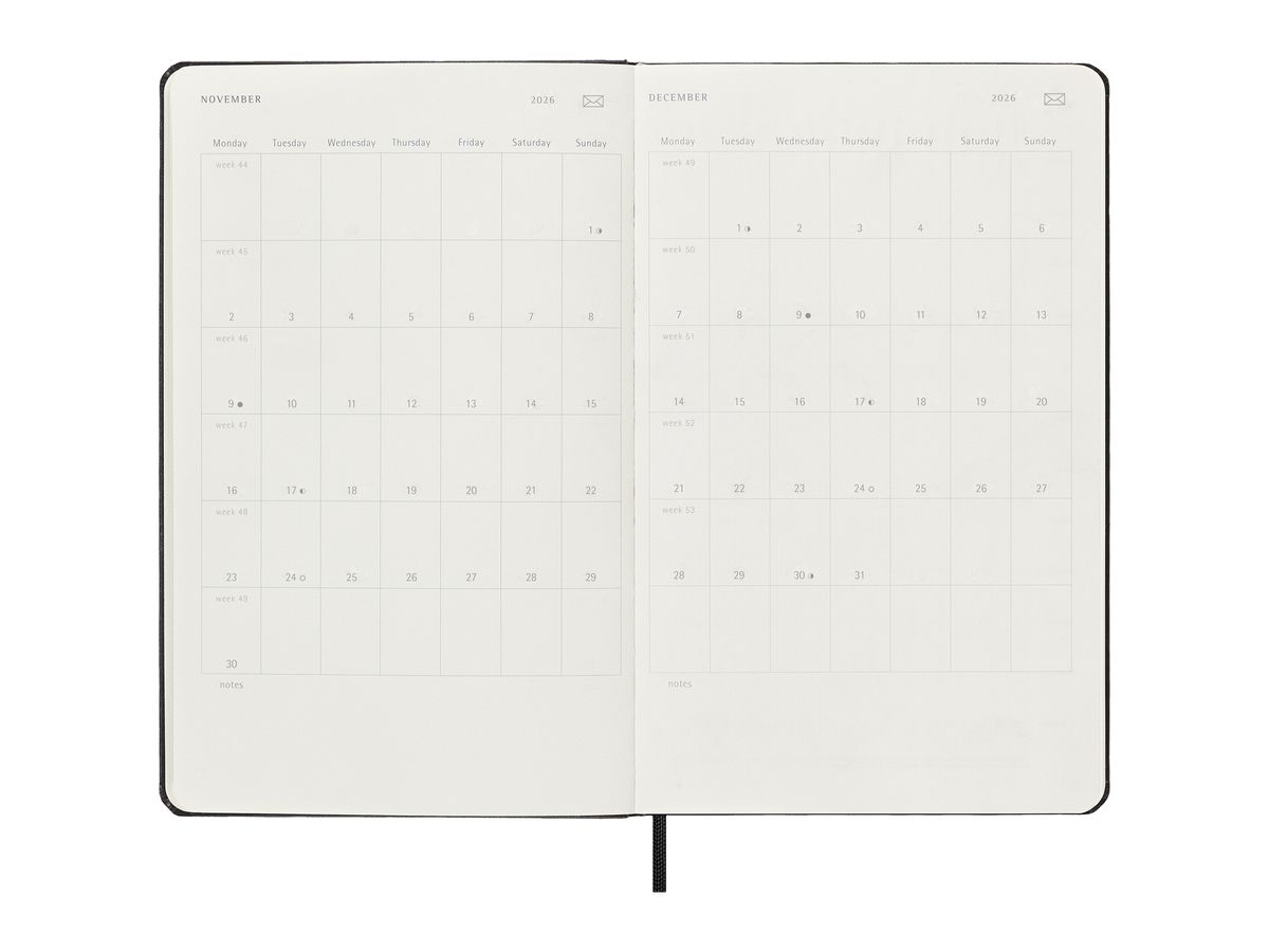MOLESKINE Agenda Smart Diary Large 2026 SMDHB12WN3Y26 1S/1P nero HC 13x21cm (8056999275860)