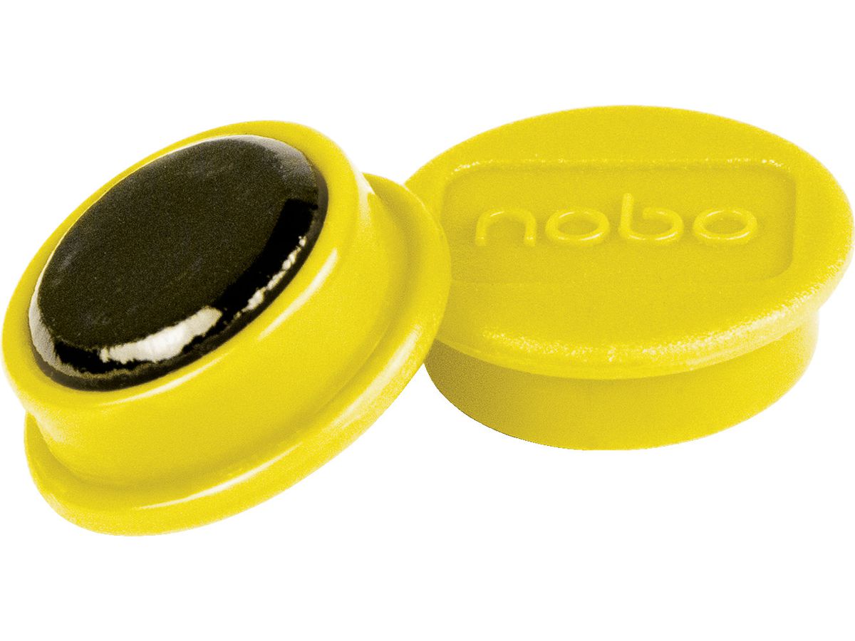 NOBO Magnet rund 24mm 1915295 gelb 10 Stück (5028252611176)