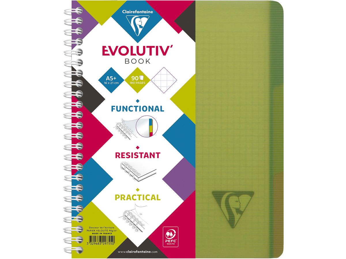 CLAIREFONTAINE LINICOLOR Heft A5+ 329755 5mm 90 Blatt (3329683297550)