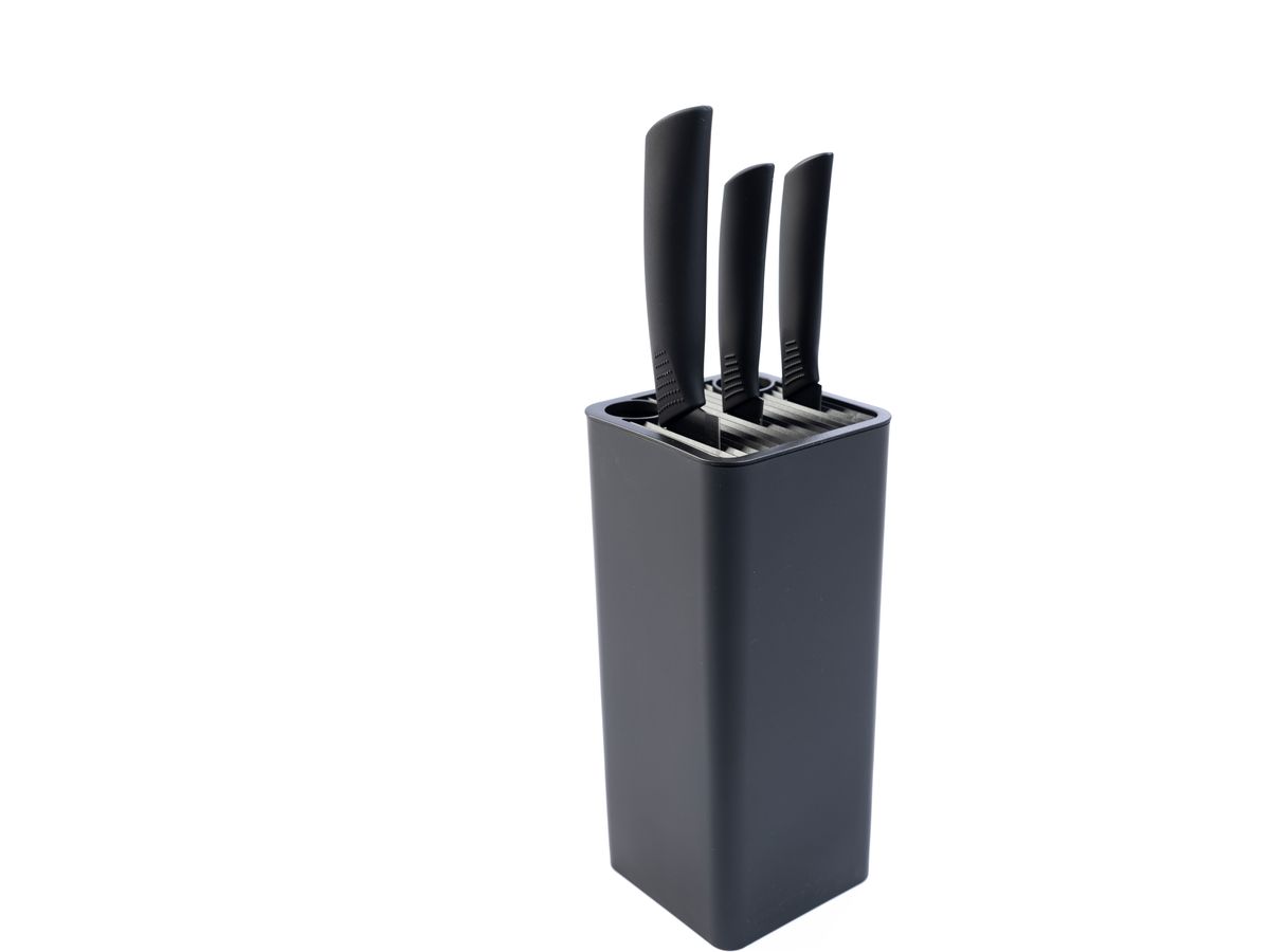 VIVANCO Set de couteaux avec bloc 20074 3 couteaux, schwarz (8715986200741)