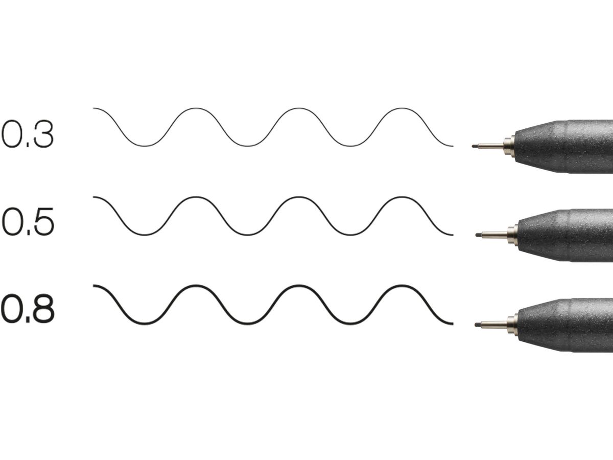 COPIC Multiliner 22075631 nero 3 pezzi (4013695266046)