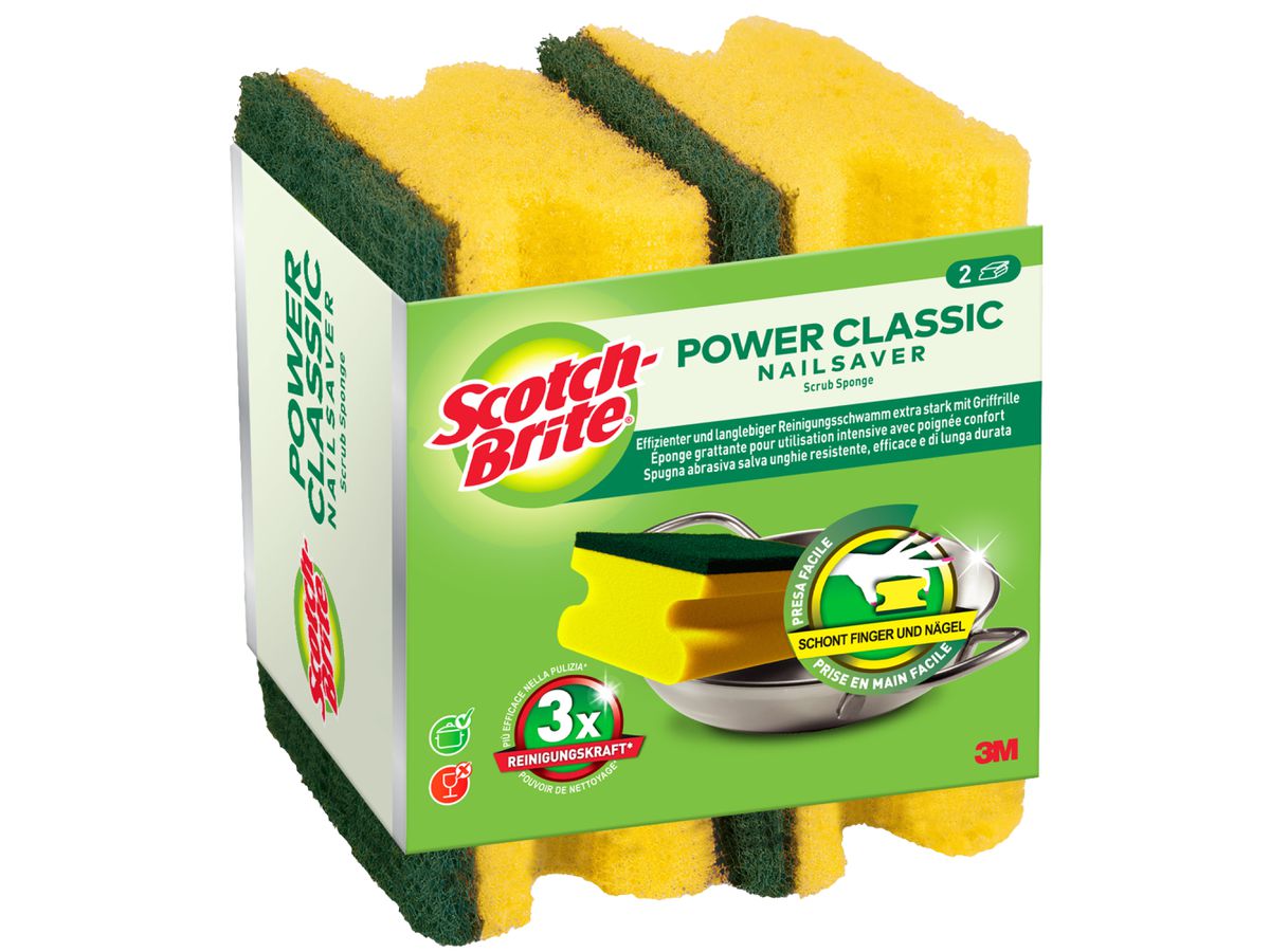 3M Classic Eponge CLNS2 jaune, 2 pièce (8410001131641)