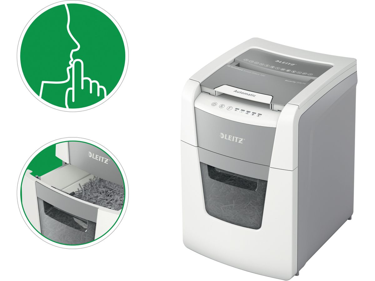 LEITZ Aktenvernichter IQ AF 8011-20-00 Small Office 100, P-4, 34lt (4002432126392)