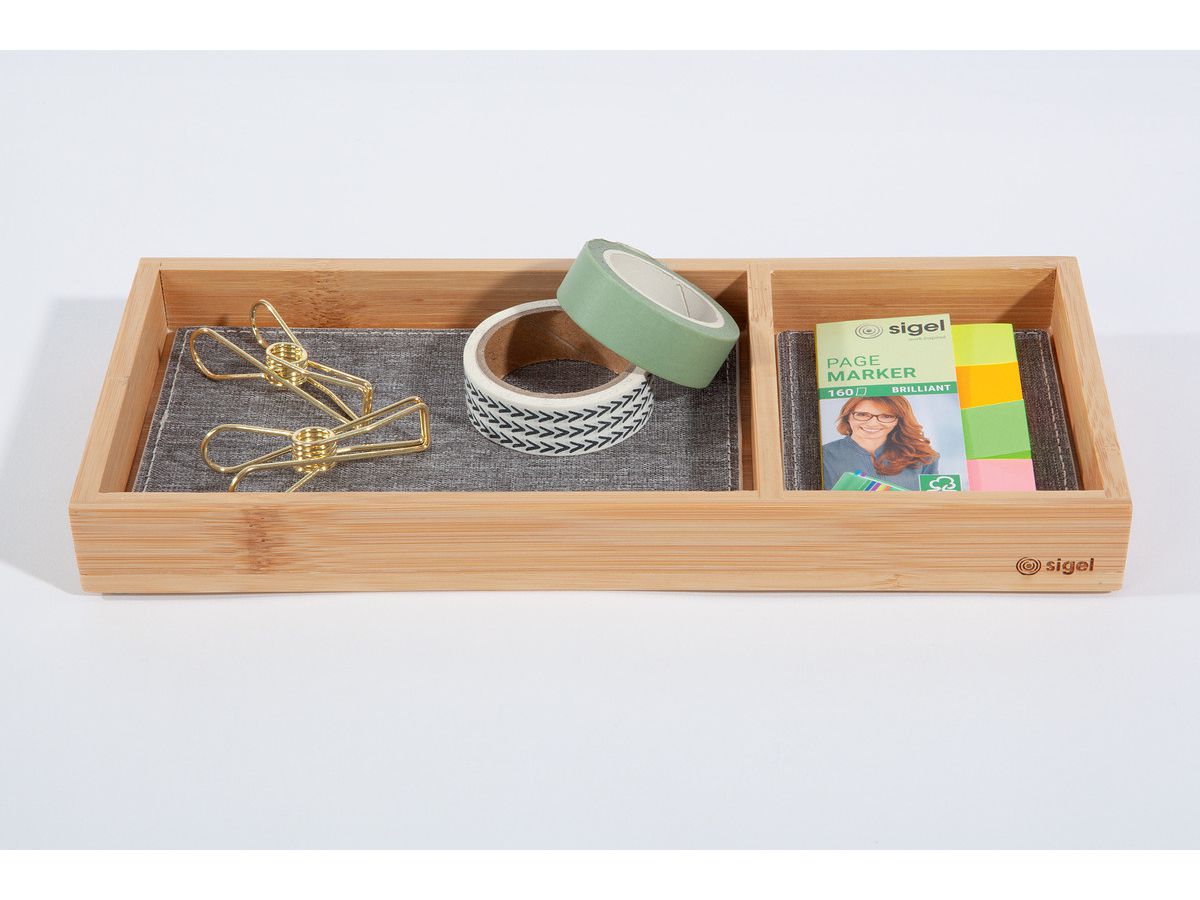 SIGEL Vassoio accessori Eyestyle SA205 bambù/grigio chiaro 11x25cm (4004360785498)