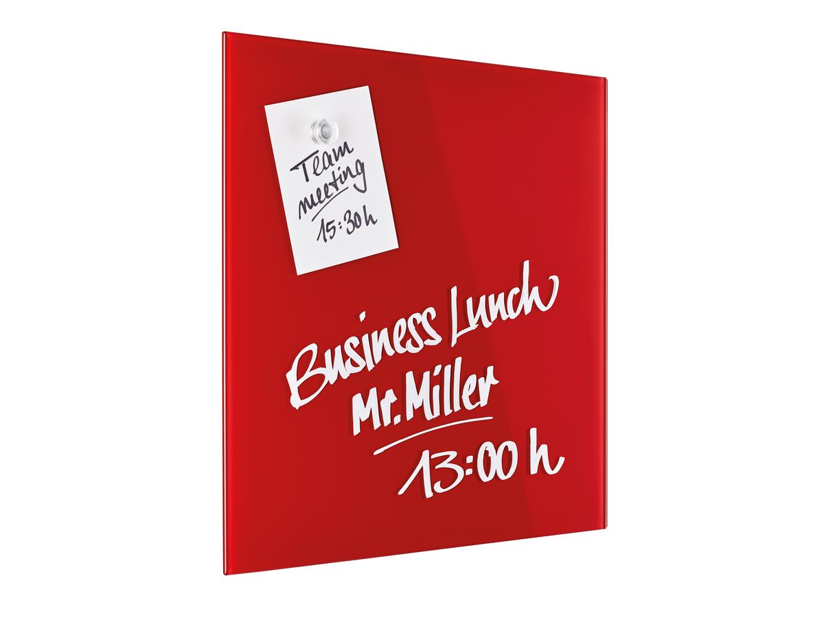 MAGNETOPLAN Design-Glasboard 400x400mm 13401006 rot, magnetisch (4013695057057)