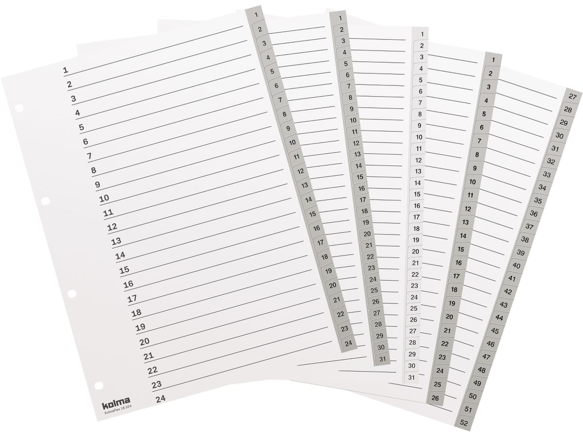 KOLMA Register KolmaFlex A4 18.324.03 grau 1-24 (7611967180679)