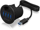 ICY BOX In-Desk USB Hub 60 mm black IB-HUB1403 4x USB 3.0 Typ A (4250078164760)