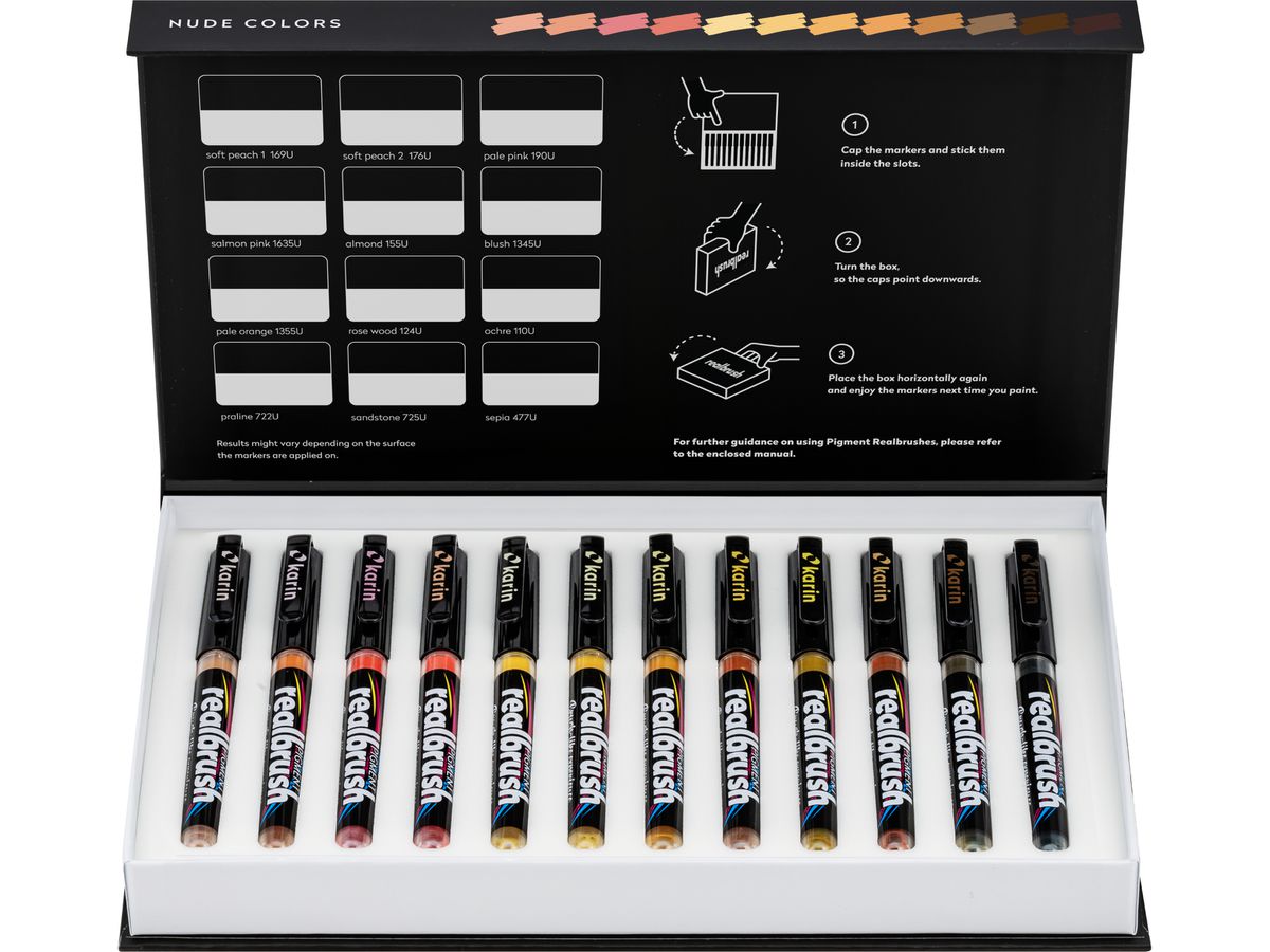 KARIN Real Brush Pen 0.4mm 33C4 Pigment, Nude Farben (5904446031596)