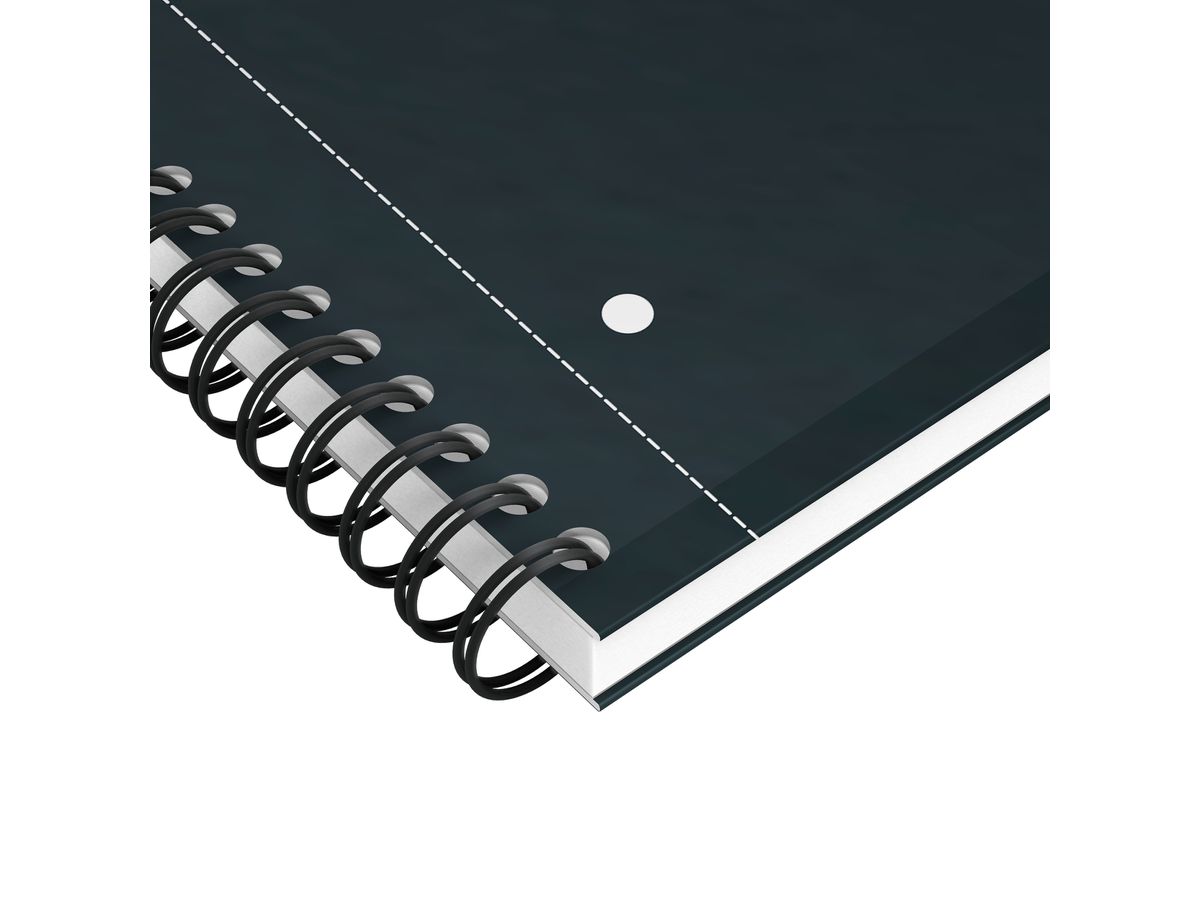 OXFORD Libro a spirale A4+ 400191148 a scacchi 5mm, nero 80 fogli (3020120242606)