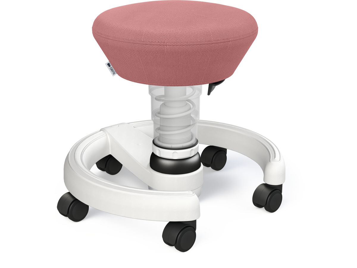 AERIS Tabouret pour enfants 120WHWHHQ03 Swoppster, rosa/blanc à roul. (4251814301159)