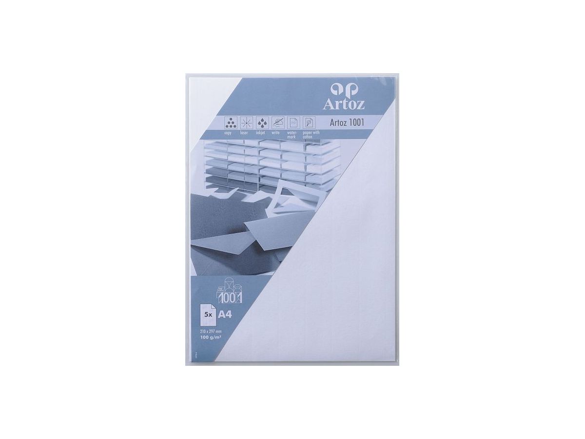 ARTOZ Papier 1001 A4 107796142 100g, blütenweiss 5 Blatt (7612450747706)