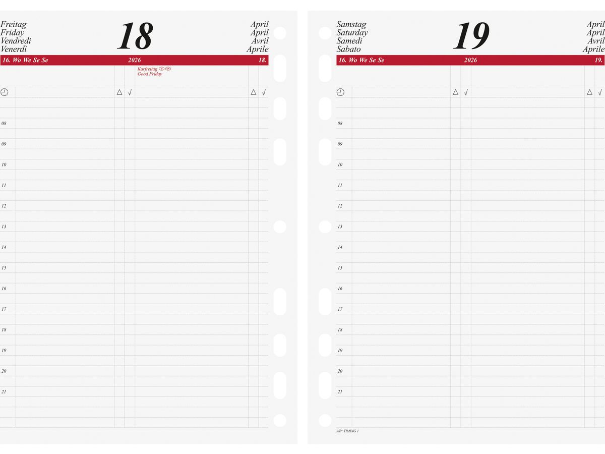 RIDOIDE Timing 1 calendario 2026 7065900006.26 1G/1P ML 14.8x21cm (4003273792029)