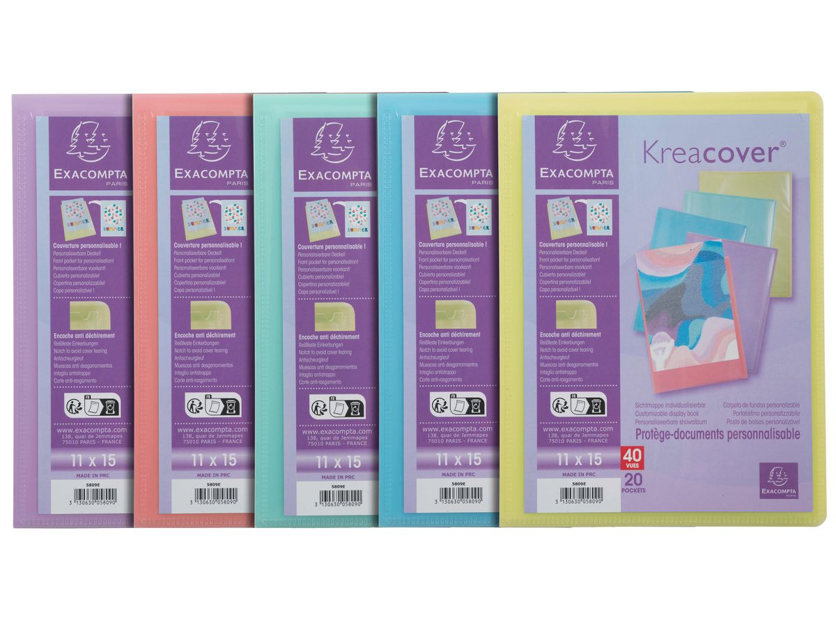 EXACOMPTA Livre présent. Aquarel 11x15cm 5809E ass. 20 pochettes (3130630058090)