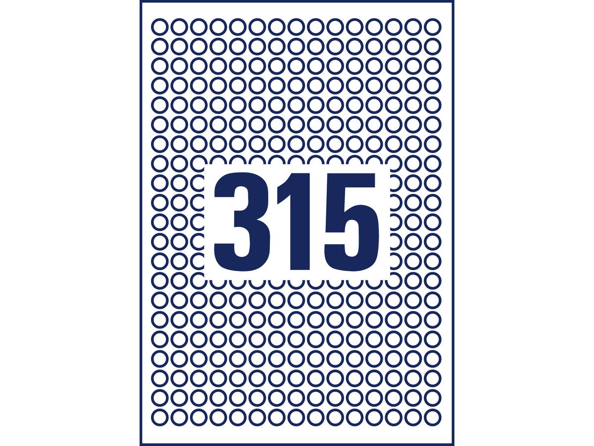 AVERY ZWECKFORM Etiquettes 10mm L6019REV2 blanc 7875 pcs. (4004182060193)