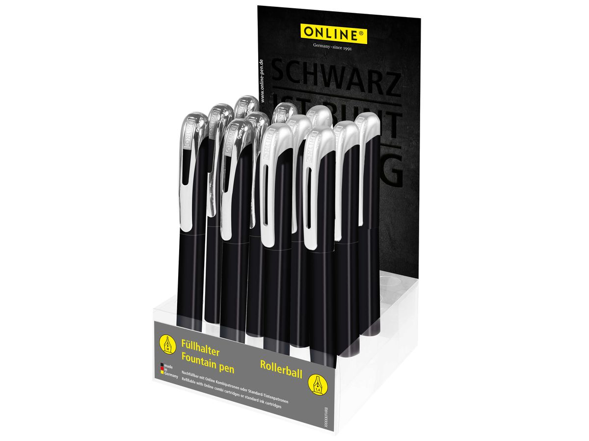 ONLINE Display strum. scrittura 08391/12 College, nero 12 pezzi (4014421083913)