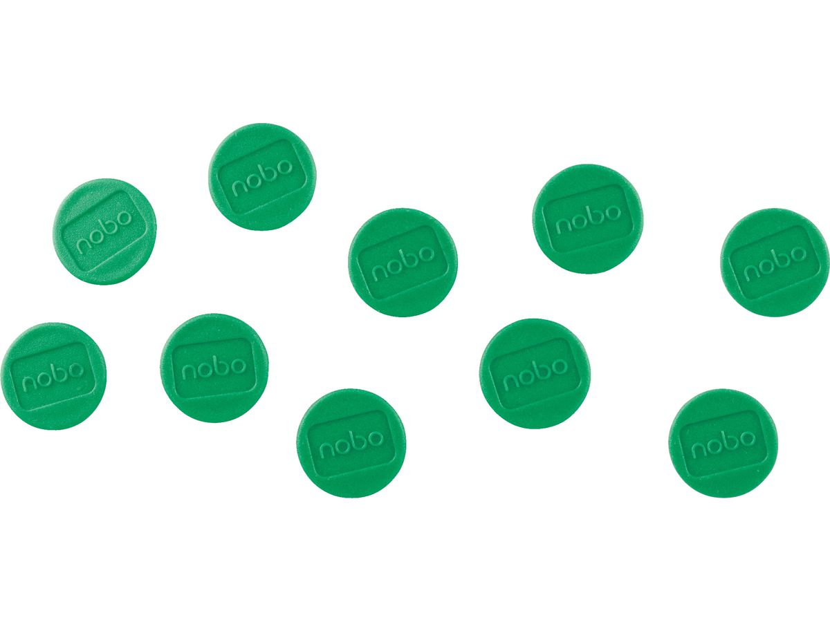 NOBO Calamita rotonda 24mm 1915296 verde 10 pezzi (5028252611183)