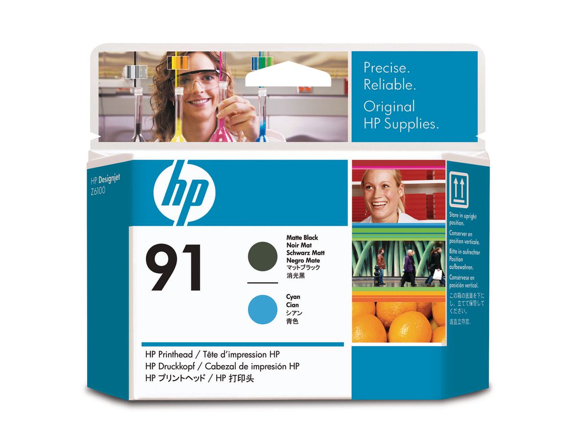 HP Tête d'impr. 91 noir mat/cyan C9460A DesignJet Z6100 (0882780987142)