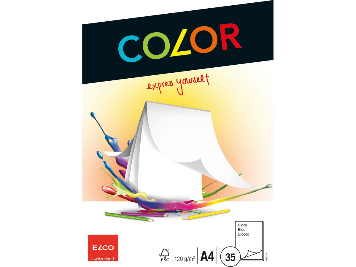 ELCO Carta per disegno A4 74640.10 120g, bianco 35 fogli (7611722015666)