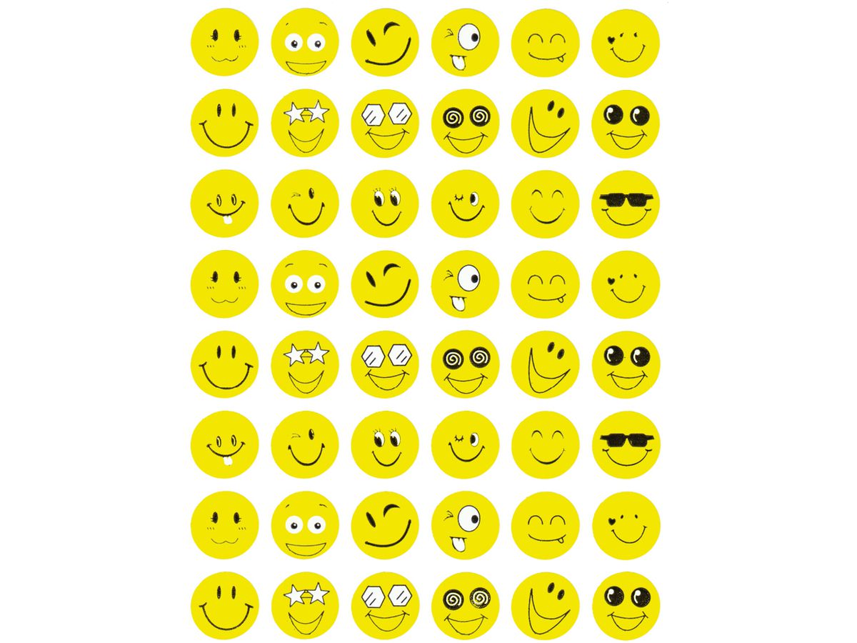 TIMETEX Autocollants de récompense 62781 Visage jaune 288 pcs. (4055218627811)