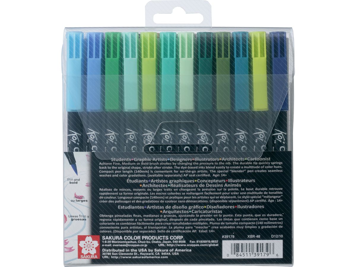 SAKURA Brush Pen Koi Colouring Set XBR48A assortis 48 pièces (0084511391796)