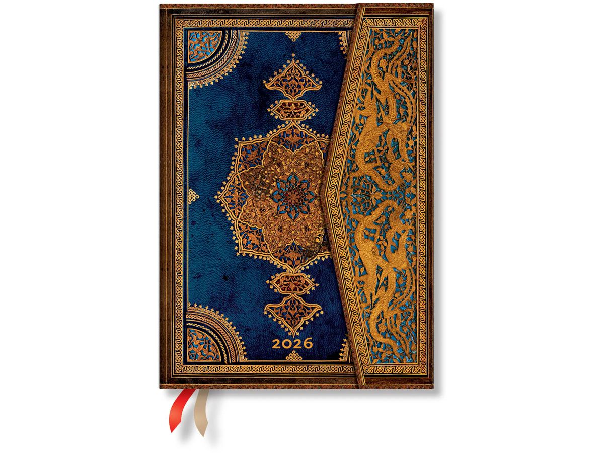 PAPERBLANKS Agenda Safavide Indigo 2026 DD0607-8 1W/2S VER Midi HC DE 13x18cm (9780349706078)
