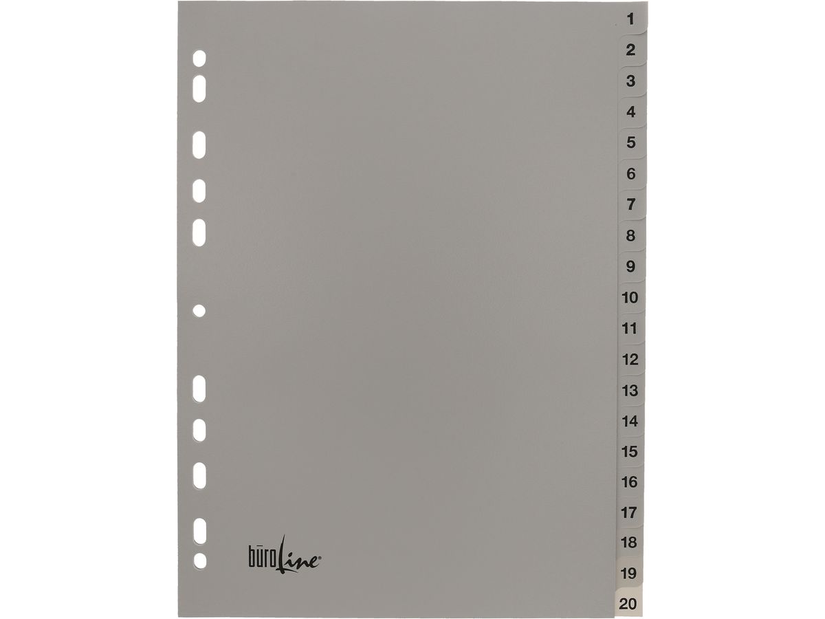 BÜROLINE Registro PP A4 40942 grigio 1-20 (7612532058140)