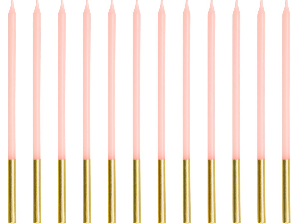 PARTYDECO Candeline di compleanno 14cm SCD-4-081 rosa 12 pezzi (5904555067769)