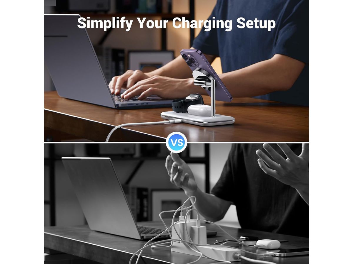 UGREEN Wireless Charger 3in1 25W 90326 BB iPhone,Apple Watch,AirPods BB (6957303893263)