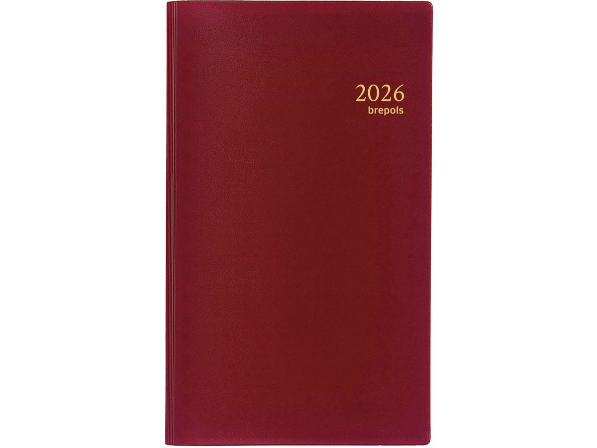 BREPOLS Agenda Interplan Seta 2026 0.736.2121 1S/2P bordeaux 8.9x16cm (5412303375931)
