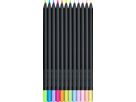 FABER-CASTELL Farbstifte Black Edition 116410 Neon + Pastell 12 Stk. (4005401164104)