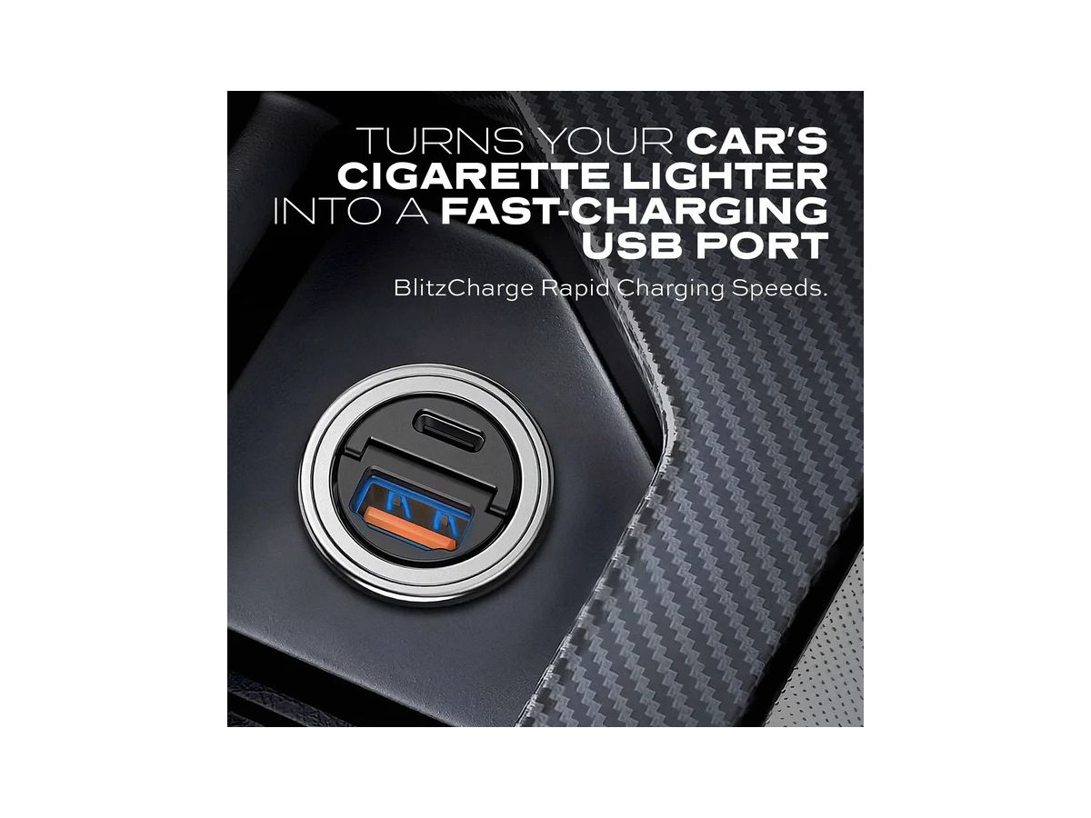 STATIK Dual Car Charger USB-A-C PUP-0250 BlitzCharge 45W (0810024054503)