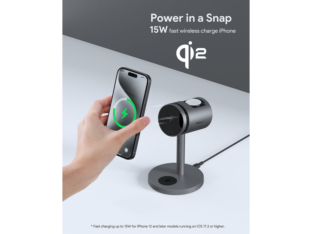 AUKEY MagFusion 3-IN-1 Pro LC-MC311A Wireless Charger 15W, Black (0689323788163)