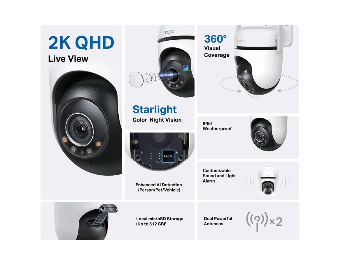 TP-LINK Outdoor Pan/Tilt Wi-Fi Camera Tapo C520WS (4895252501599)