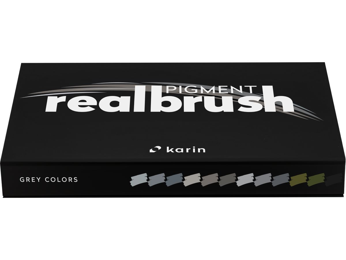 KARIN Real Brush Pen 0.4mm 33C2 Pigment, Grey Colors (5904446031572)