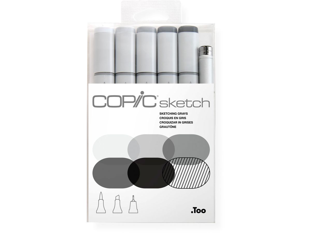 COPIC Marker Sketch 21075681 Set Sketching Greys, 6 Stück (4511338052624)