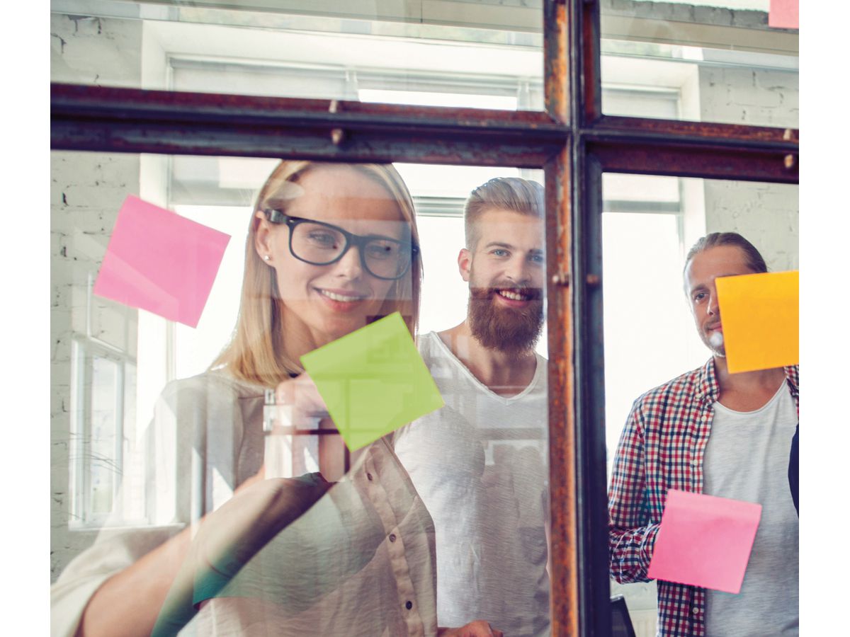 MAGNETOPLAN Static Notes 100x100mm 11250110 ass. 250 pcs. (4013695060897)