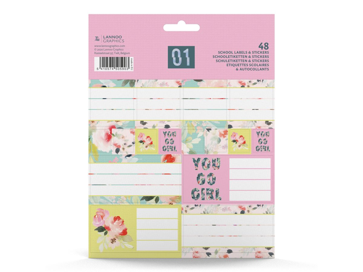 ROOST Etichette scuola Flower Sport 505903 mix 16x1x21cm (5410574505903)