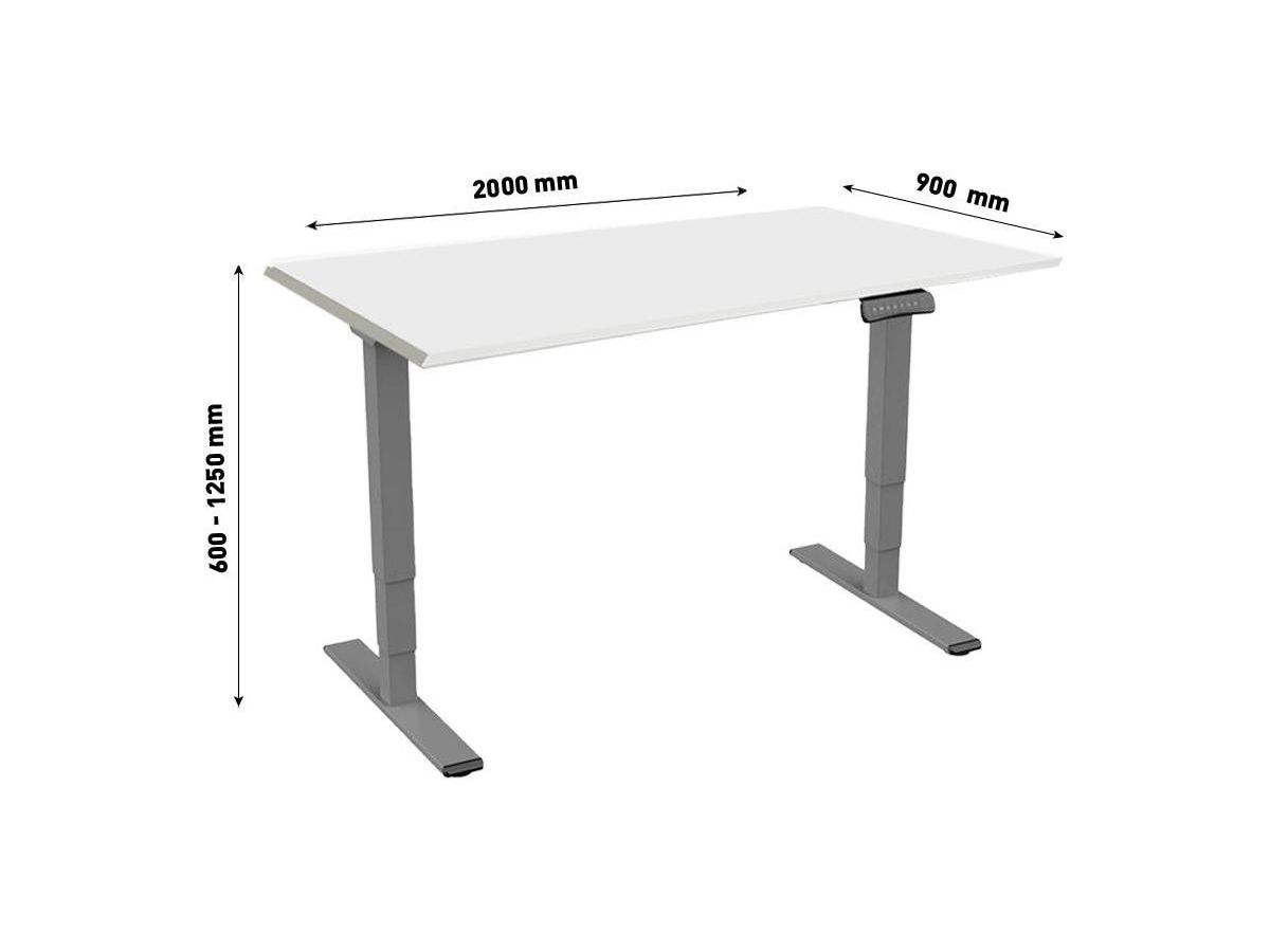 CONTINI Bürotisch ET225E 200x90cm 101208 grau/grau (9470101208000)