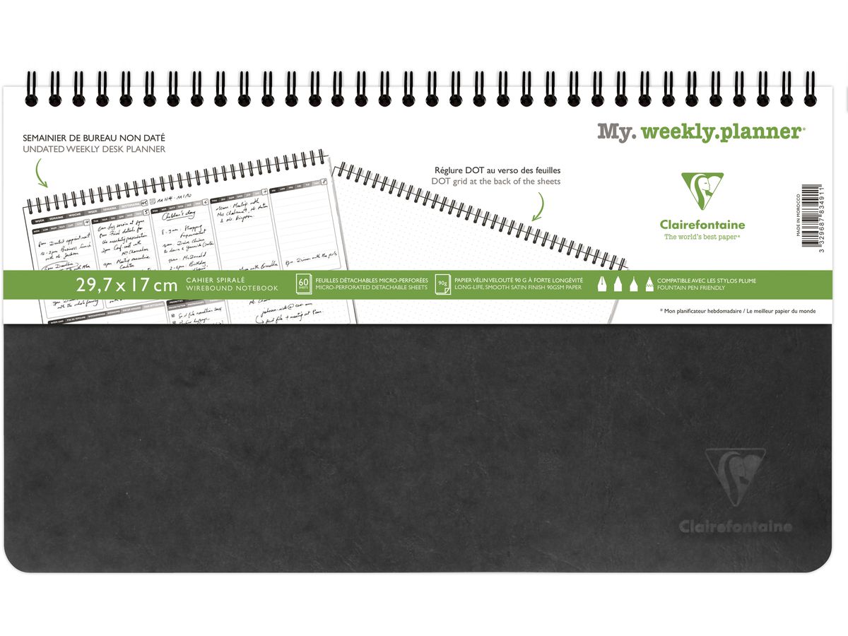 BIELLA Agenda AgeBag undatiert 783491C Weekly 60 Blatt sw. 29.7x17cm (3329687834911)