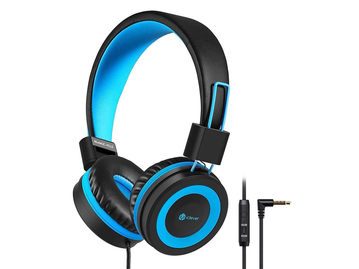 ICLEVER Wired Kids Headphones C01-1702N-31 HS14, 3,5mm, Mic, black/blue (6972838614565)